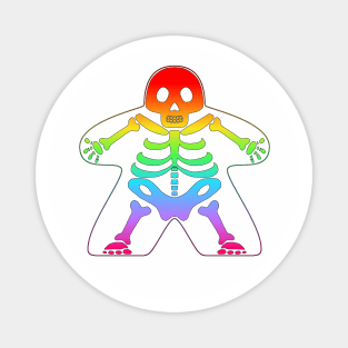 Skeleton Meeple - Rainbow Magnet
